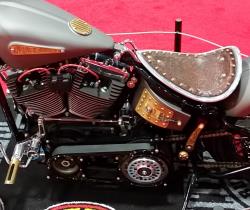 Rats Customs Twinkie Softail seat and engine at the Washington DC IMS