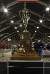 The winner gets this 10-foot trophy, but they don't get to take this version home