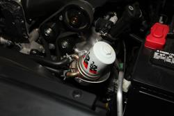 K&N Wrench-Off oil filter installed on Toyota