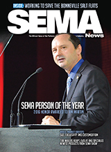 Cover of SEMA publication with 2016 Person of the Year, Tim Martin, K&N Engineering's COO.