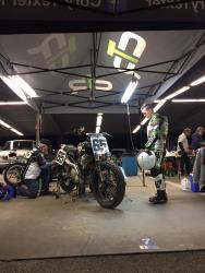 Cory Texter in the pits in the Daytona TT