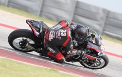 Kyle Wyman testing at Circuit of the Americas in Austin, Texas