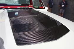 The carbon fiber ZL1 hood scoop feeds intake air into the K&N panel air filter
