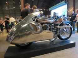 Moto Guzzi at the Handbuilt Motorcycle Show at the Fair Market in Austin, Texas