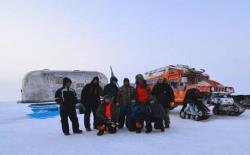 Here the ZERO SOUTH team celebrates a successful test excursion of the PTVs in Alaska