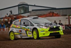Ford Fiesta R5 2wd rally car, being driven by Rene Mandel