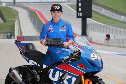 Roger Hayden holding the K&N  SU-9915 filter that he runs in his 2017 GSX-R1000