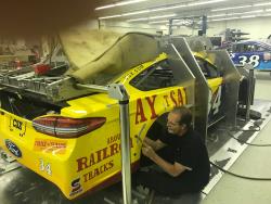 It takes 6 weeks for the shop crew at Front Row Motorsports to prepare a car for the next race