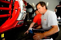 Each race car is meticulously checked before each race to ensure no parts need to be replaced