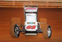 Kody Swanson celebrates win in the USAC Silver Crown Champ Car Series for DePalma Motorsports
