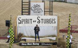 Patrick Simmons of the Doobie Brothers sings the National Anthem at the Spirit of Sturgis Races