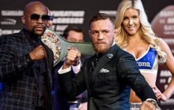 Jess Harbour sponsored by Corona beer at the Floyd Mayweather Conor McGregor fight in Las Vegas