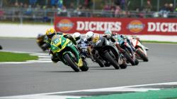 Mason Law leading the pack in a British Superstock 1000 class race