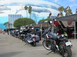 Test ride motorcycles at the Long Beach, California Progressive International Motorcycle Show