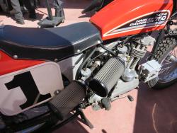 K&N universal pod filters on a Harley-Davidson flat track race motorcycle