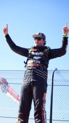K&N Filters driver Bradley Morris celebrating his first win in his Pro2