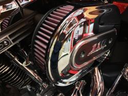 K&N filter installed in a Harley-Davidson Screamin' Eagle intake