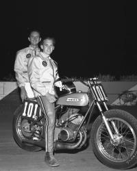 Mahan and Mashburn with motorcycle