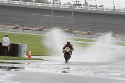 Jim McConville racing in the rain in the ASRA series