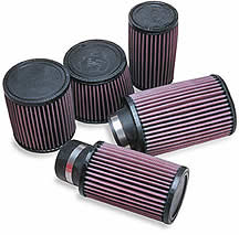 Go Kart Tapered Chrome K&N Fabric Air Filter 2-7/16" Inlet x 4" w/ Pre-Filter 
